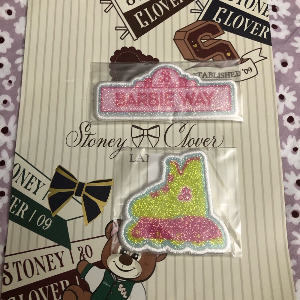 NWT 2 Stoney Clover Ln Barbie The Movie Glitter Patch Rollerblade Barbie Way